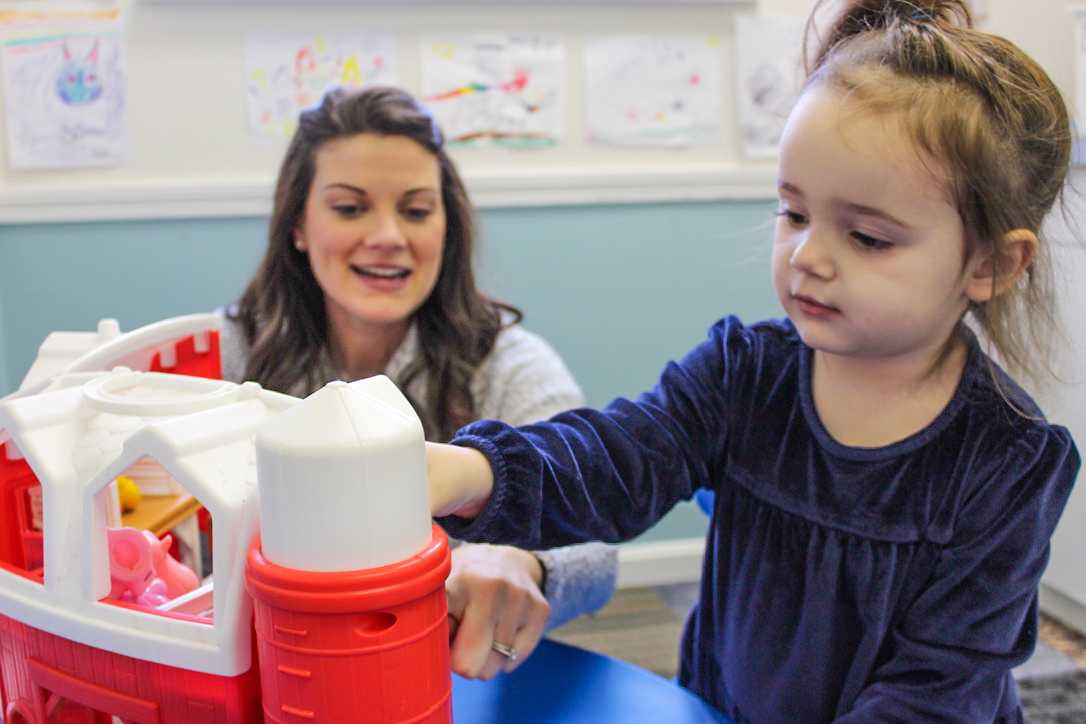 SLP working with a child